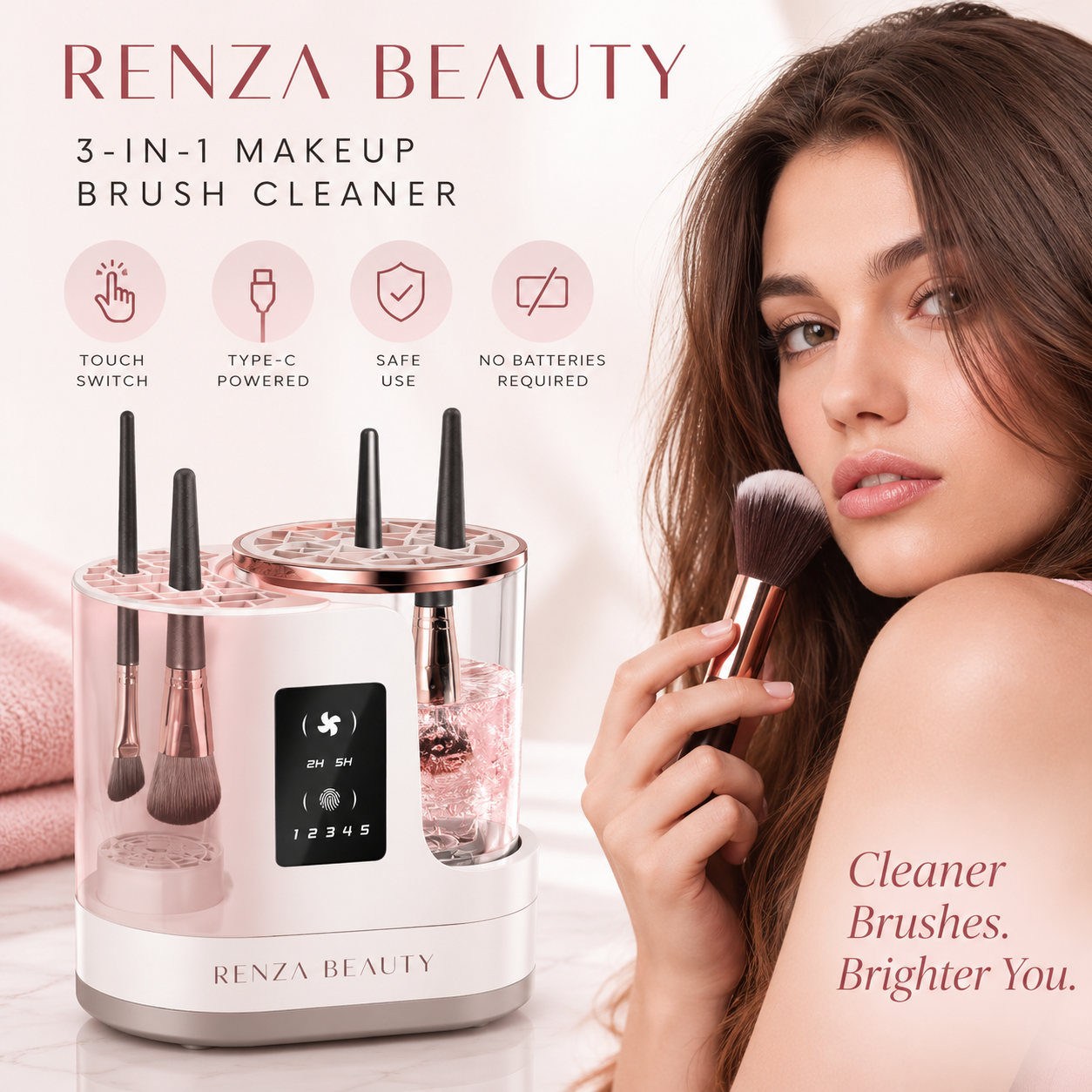 Renza Beauty Electric Makeup Brush Cleaner